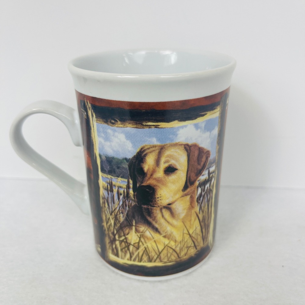 Designpac Yellow Labrador Retriever Dog Coffee Mug Ceramic Nature Scene 12oz